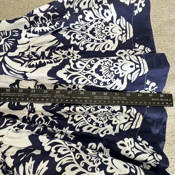 Soft Surroundings Skirt 1X A-line Blue Floral Midi Lined Pockets Pull On Boho - Picture 11 of 11